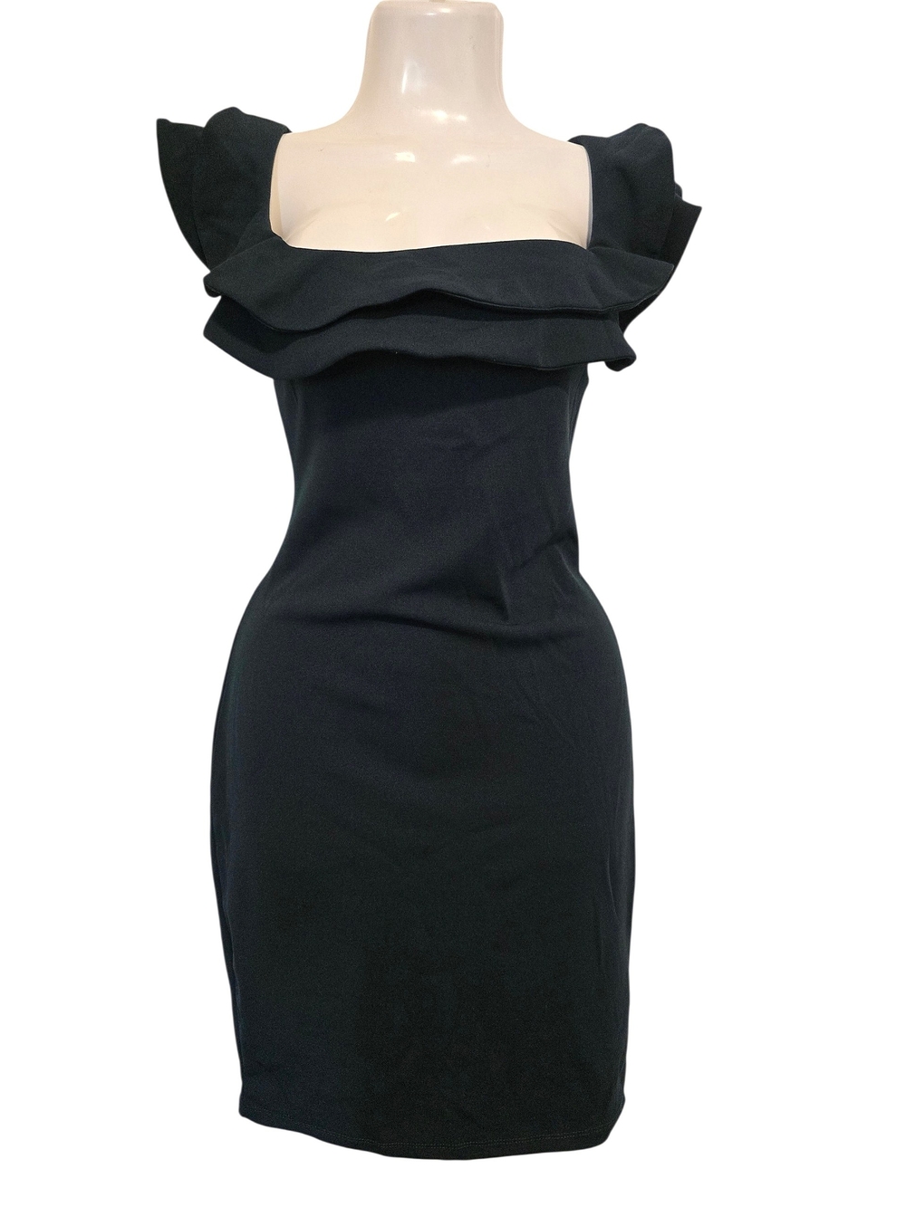 Mind Code - Ruffle-Trim Bodycon Mini Dress
